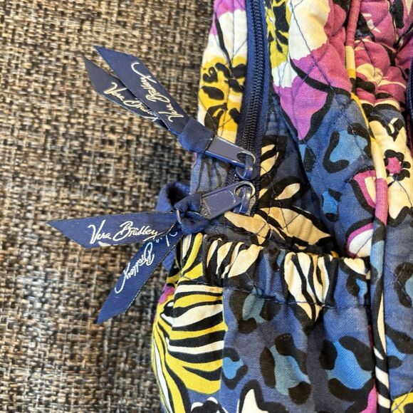 VERA BRADLEY Fall 2014 African Violet Large Quilted Campus Backpack 15.x11.5x6.5 - Picture 5 of 12